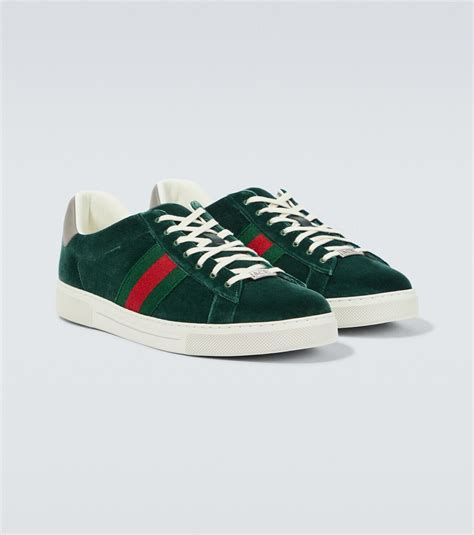 gucci ace velvet bow & leather sneaker|gucci women's sneakers.